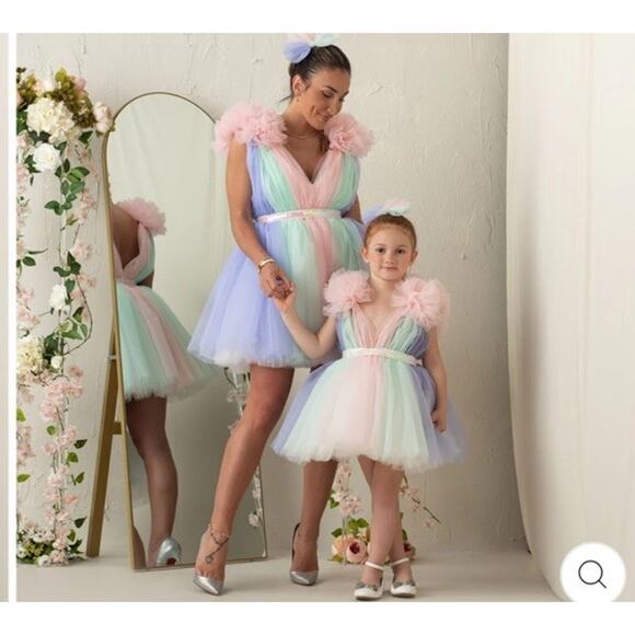 Baby Girls Tulle pom pom Unicorn Birthday Party Dress Size 1 Year - Picture 11 of 16